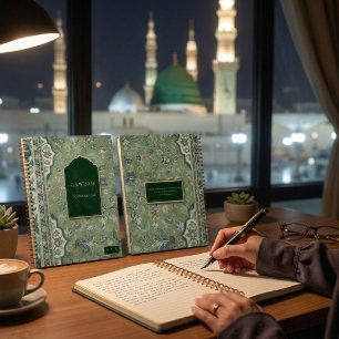 Islamischer Madinah Rawdah grüner Teppich Notizbuch