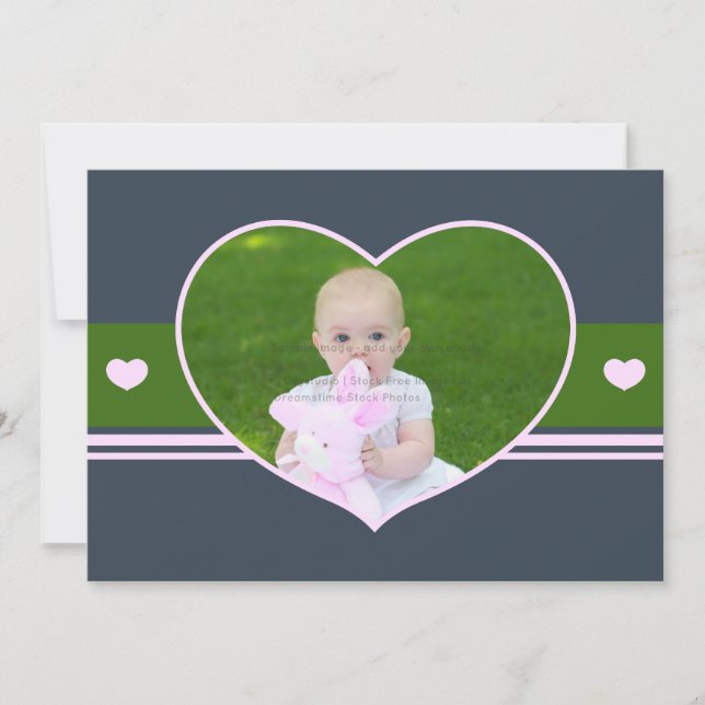 Islamisches Aqiqah Aqeeqah Foto-Babyblauherz Einladung (Vorderseite)