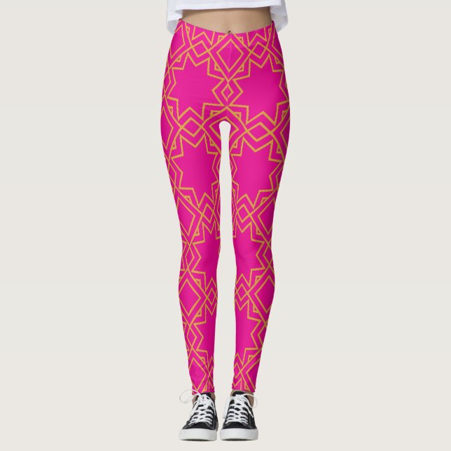 Islamisches Arab-Muster hell rosa Leggings (Vorderseite)