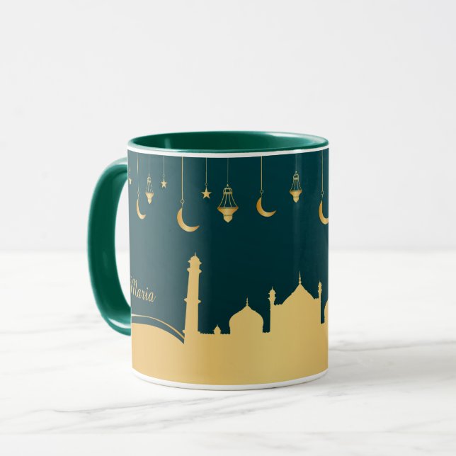 Islamisches Arabisches Gold Personalisiert Tasse (Vorderseite Links)