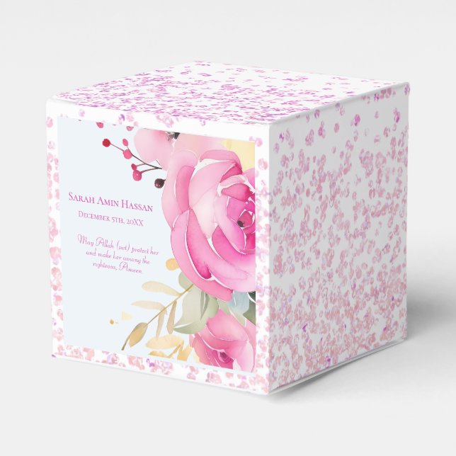 Islamisches Baby Girl Floral Birth Geschenkschachtel (Vorderseite)