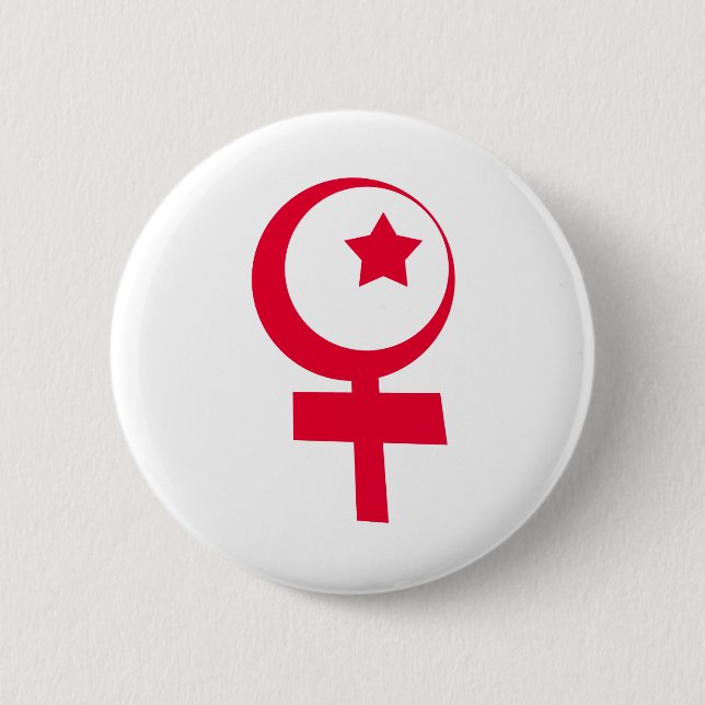 Islamisches Feminismus-Symbol Button (Vorderseite)