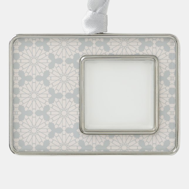 Islamisches geometrisches Muster Rahmen-Ornament Silber (Vorderseite)