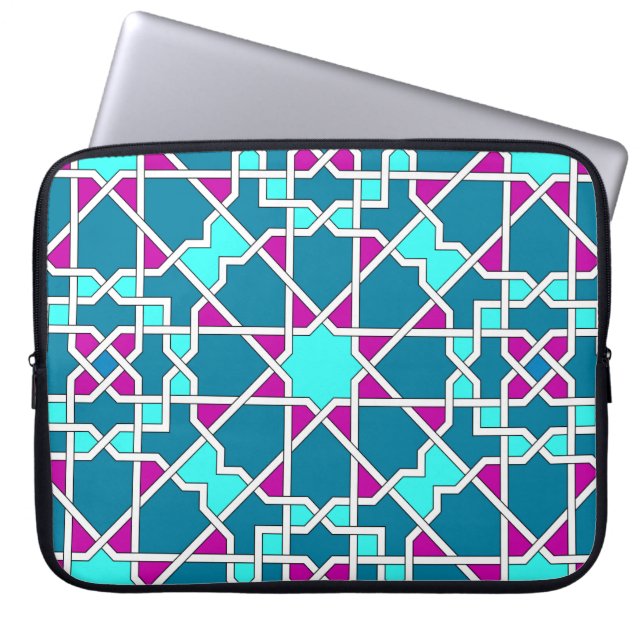 Islamisches geometrisches Muster Rickshaw Laptopschutzhülle (Vorderseite)