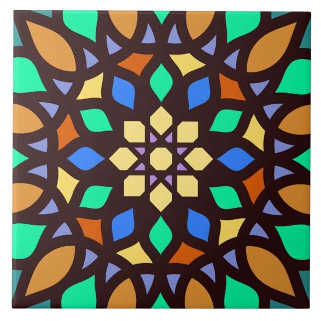 islamisches Mosaik geometrisches Muster Fliese (Vorderseite)
