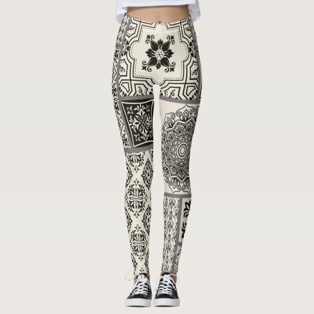 Islamisches Muster aus Keramik Leggings (Vorderseite)