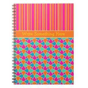 Islamisches Muster und Stripes-SpiralNotebook Notizblock