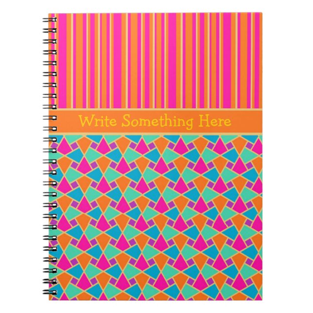 Islamisches Muster und Stripes-SpiralNotebook Notizblock (Vorderseite)