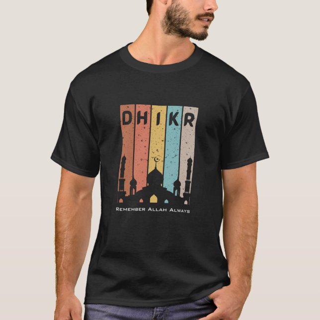 Islamisches T-Shirt: "Dhikr - Erinnern Sie sich im T-Shirt (Vorderseite)