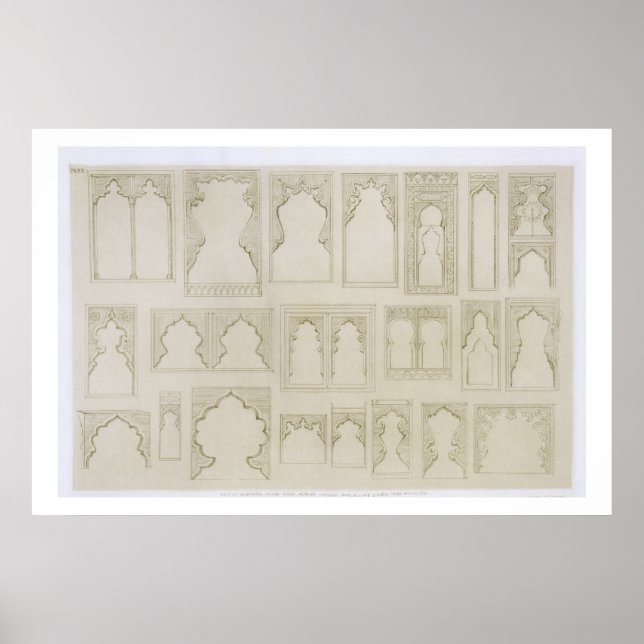 Islamisches und maurisches Bogen für Balkone, wi Poster (Vorne)