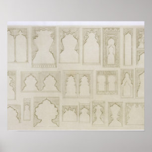 Islamisches und maurisches Bogen für Balkone, wi Poster