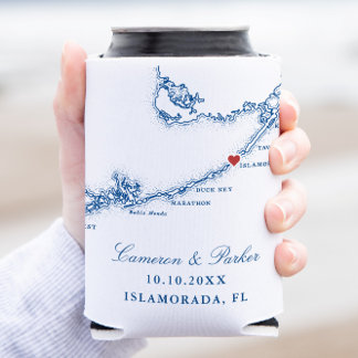 Islamorada FL Karte Elegant Navy Blue Gastgeschenk Dosenkühler