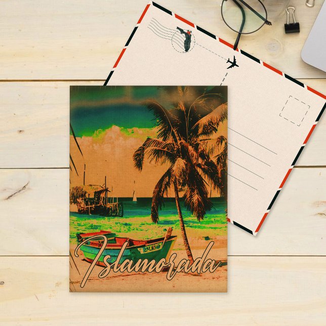 Islamorada Florida Island Tropical Palm Tree 1950e Postkarte (Von Creator hochgeladen)