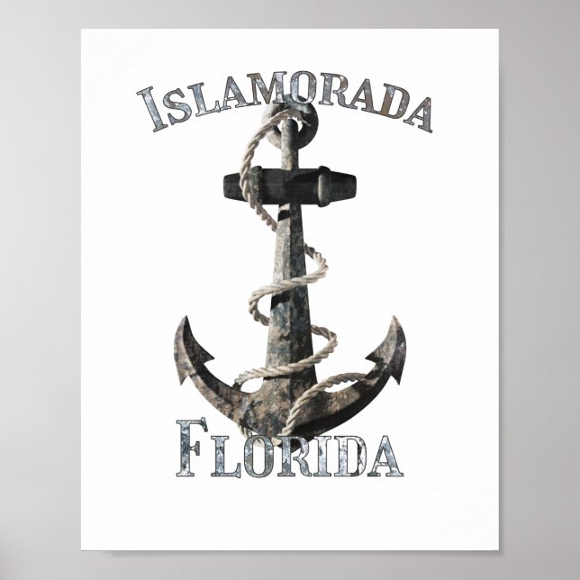 Islamorada Florida Keys Vacation Nautical Anchor Poster (Vorne)