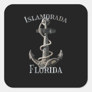 Islamorada Florida Keys Vacation Nautical Anchor Quadratischer Aufkleber