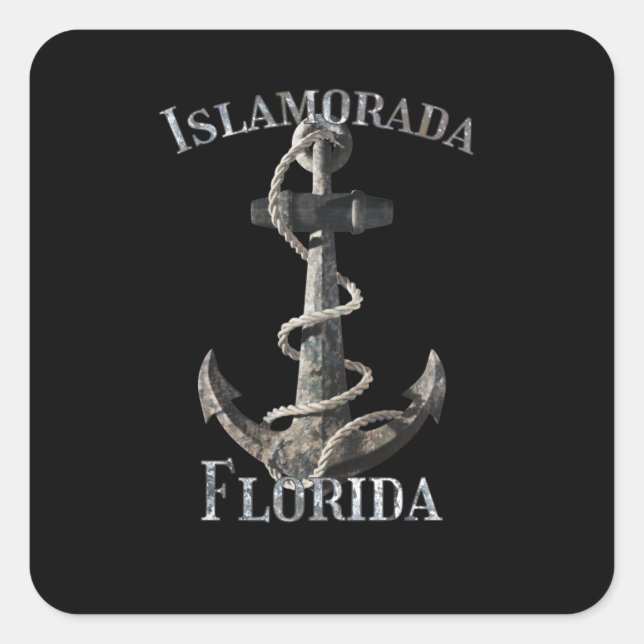 Islamorada Florida Keys Vacation Nautical Anchor Quadratischer Aufkleber