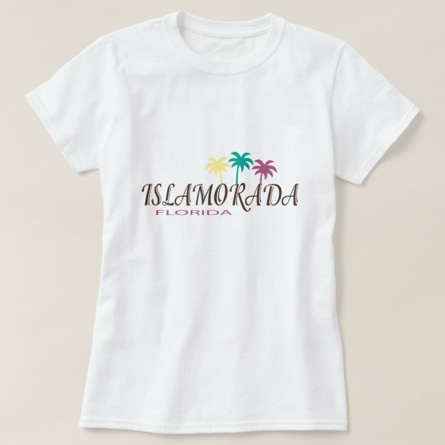 Islamorada Florida mit Palmen T-Shirt (Design vorne)
