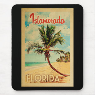 Islamorada Florida Palm Tree Beach Vintage Reisen Mousepad