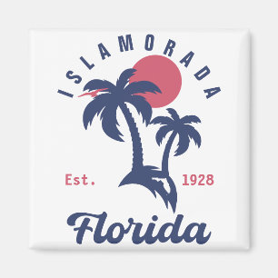 Islamorada Florida Palm Tree Beach Vintager FL 60e Magnet
