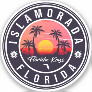 Islamorada Florida Retro Sunset Beach Souvenir 60e Aufkleber