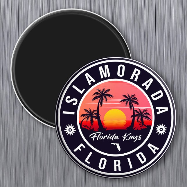 Islamorada Florida Retro Sunset Beach Souvenirs Magnet (Von Creator hochgeladen)
