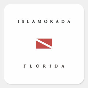 Islamorada Florida Scuba Dive Flag Quadratischer Aufkleber