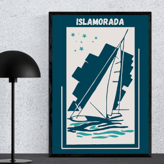 Islamorada in Florida Keys - Vintages Segeln Poster