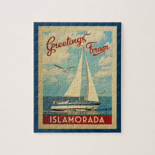 Islamorada Sailboat Vintage Reise Florida Puzzle
