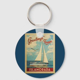Islamorada Sailboat Vintage Reise Florida Schlüsselanhänger