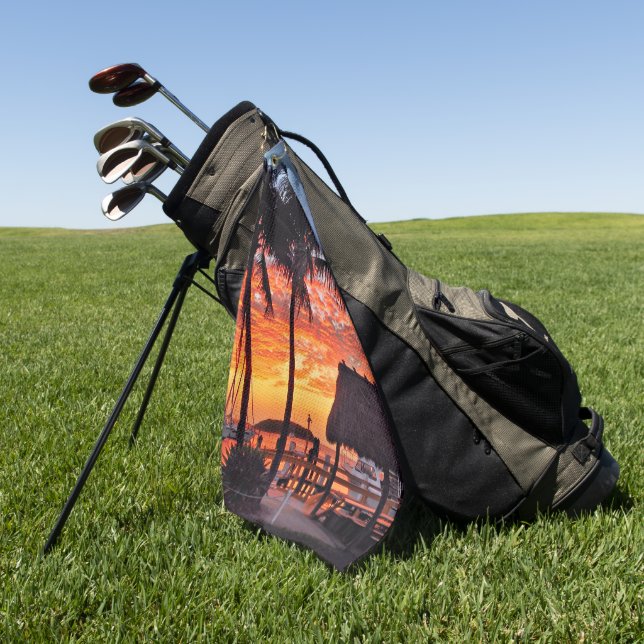 Islamorada, Sonnenuntergang in Florida Golfhandtuch (Gras)