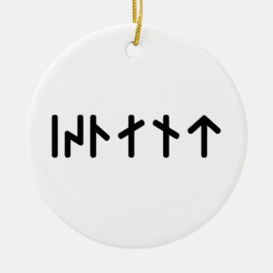 Island ᛁᛋᛚᛅᚾᛏ ~ Jüngere Futhark-Runen Keramik Ornament