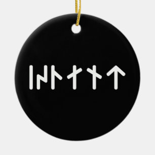 Island ᛁᛋᛚᛅᚾᛏ ~ Jüngere Futhark-Runen Keramik Ornament