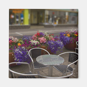 Island, Akureyri. Sicht auf das Hauptgeschäft Magnet