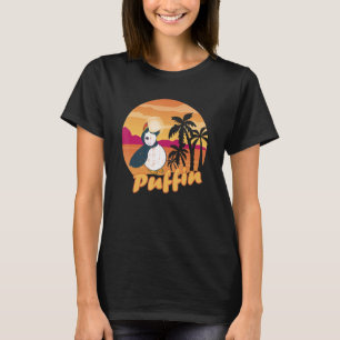 Island Animal Puffin Bird Beach Palm Tree Puffi T-Shirt