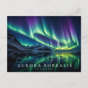 Island Aurora Borealis Nachthimmel Postkarte