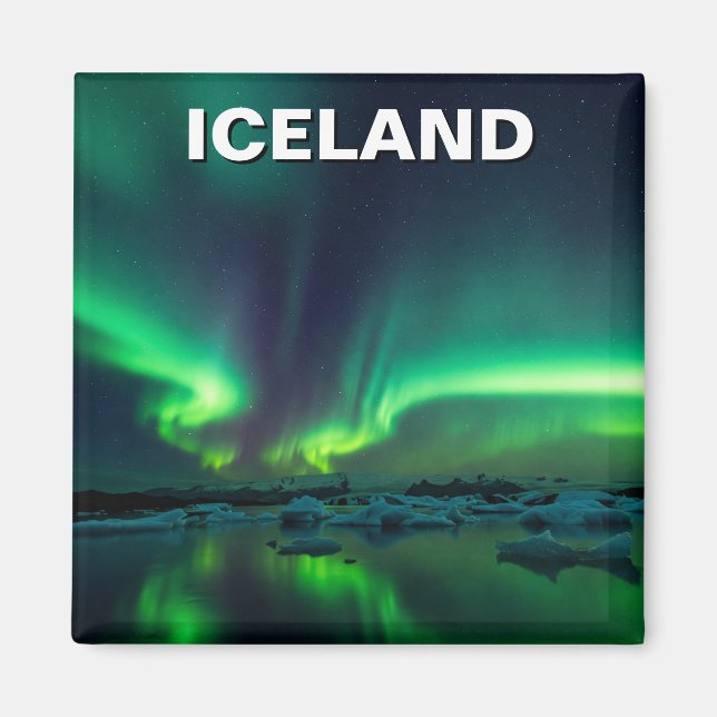 Island Aurora Nordlichtreise Magnet (Vorne)
