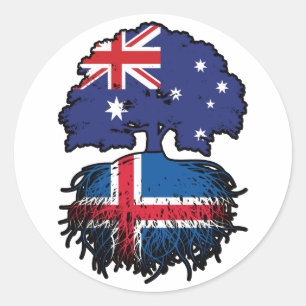 Island, Australien, Australien, Tree Roots Runder Aufkleber