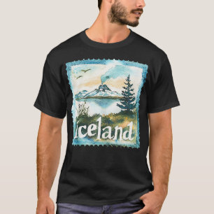 Island Beautiful Cliff Landschaft Briefmarke Vac T-Shirt