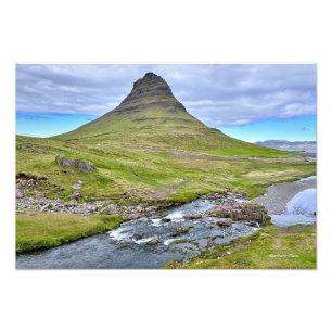 Island-Berg mit Wasserfällen Fotodruck