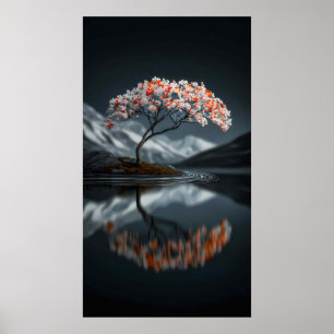 Island Bloom: Ruhige Hochkontrast-Landschaft Poster