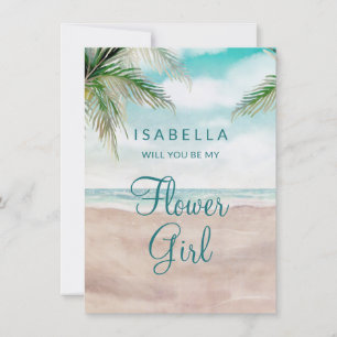 Island Breeze Be My Flower Girl Vorschlag Card