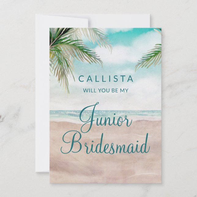 Island Breeze Be My Junior Bridesmaid Vorschlag (Vorderseite)