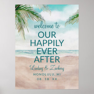 Island Breeze glücklich je nach Empfang Unterschre Poster