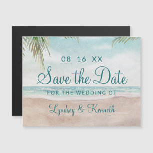 Island Breeze Painted Beach Hochzeit Save the Date Magnetkarte