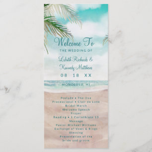 Island Breeze Painted Beach Scene Hochzeitsfeier Programm