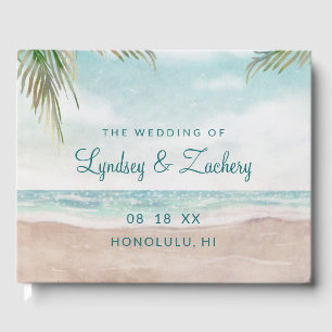 Island Breeze Painted Beach Szene Tropical Wedding Gästebuch