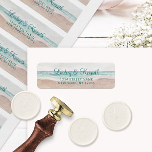 Island Breeze Painted Beach Wedding Rücksendeadres