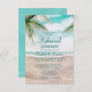Island Breeze Sandy Beach Hochzeit Probe Dinner Einladung