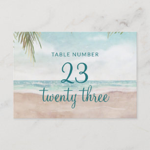 Island Breeze Sandy Beach Hochzeiten Tischnummern