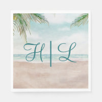 Island Breeze Sandy Beach Wedding Monogram Dinner
